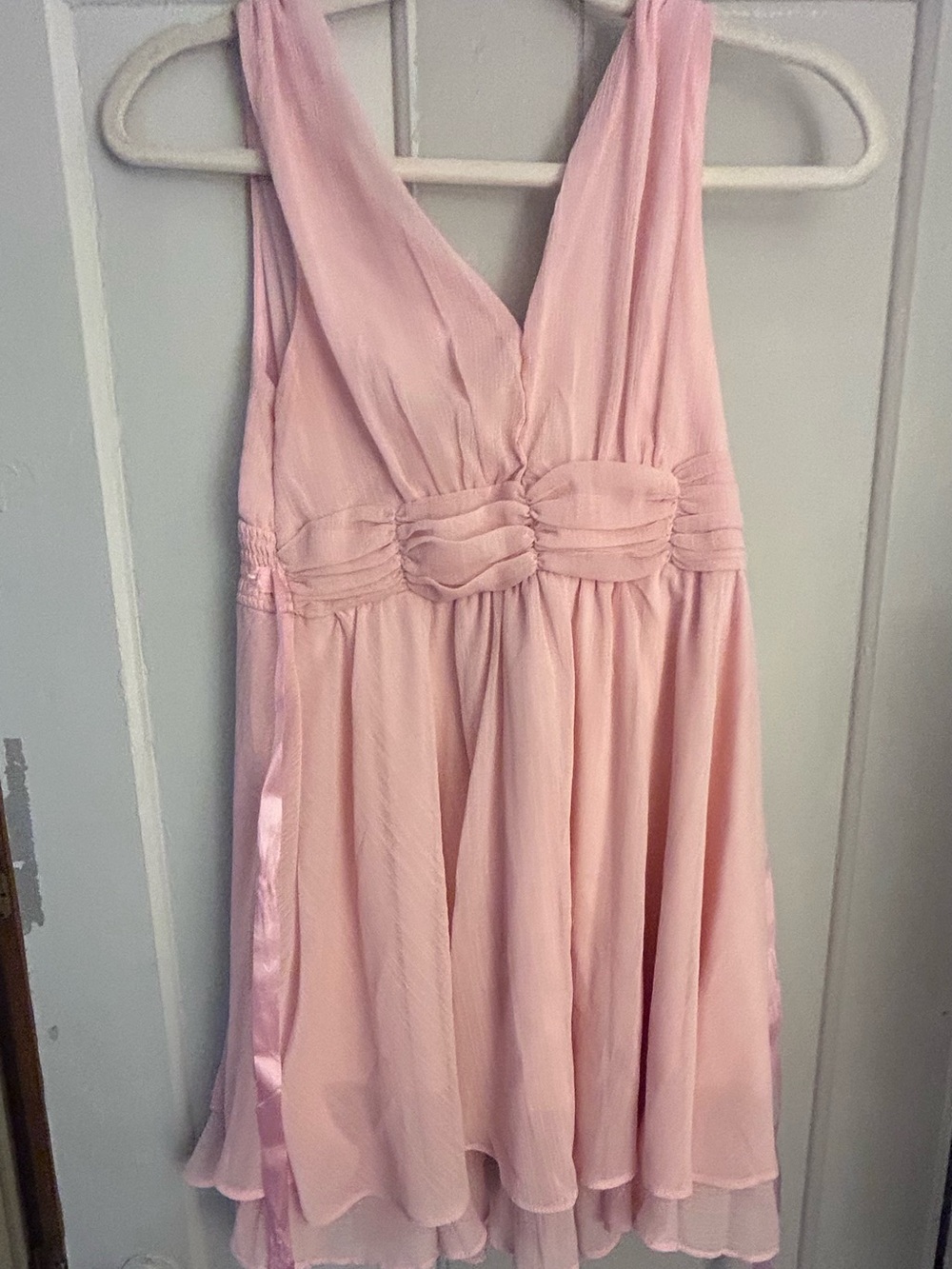 Love Tree Blush Pink Chiffon Mini Dress